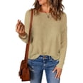 thumbnail image 3 of Mint Plus Pink - Women's Drop Shoulder Tops (S-3XL) | 6 Colors | Long Sleeves | Boat Neck, 3 of 5
