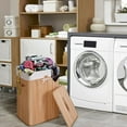 thumbnail image 4 of Costway Rectangle Bamboo Hamper Laundry Basket Washing Cloth Bin Storage Bag Lid Natural, 4 of 9