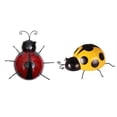 thumbnail image 1 of 2 piezas de mini mariquita de hierro de metal para colgar en adornos decorativos kusrkot rojo y amarillo 10 cm Escultura de pared de mariquita, 1 of 8