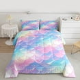 thumbnail image 2 of Homewish Children Teens Girls Ocean Mermaid Bedding Comforter Set 2pcs,Abstract Gradient Twin Comforter Sets Microfiber,Dreamy Princess Breathable Bedding Set,Microfiber Bedroom Decor,Reversible, 2 of 8