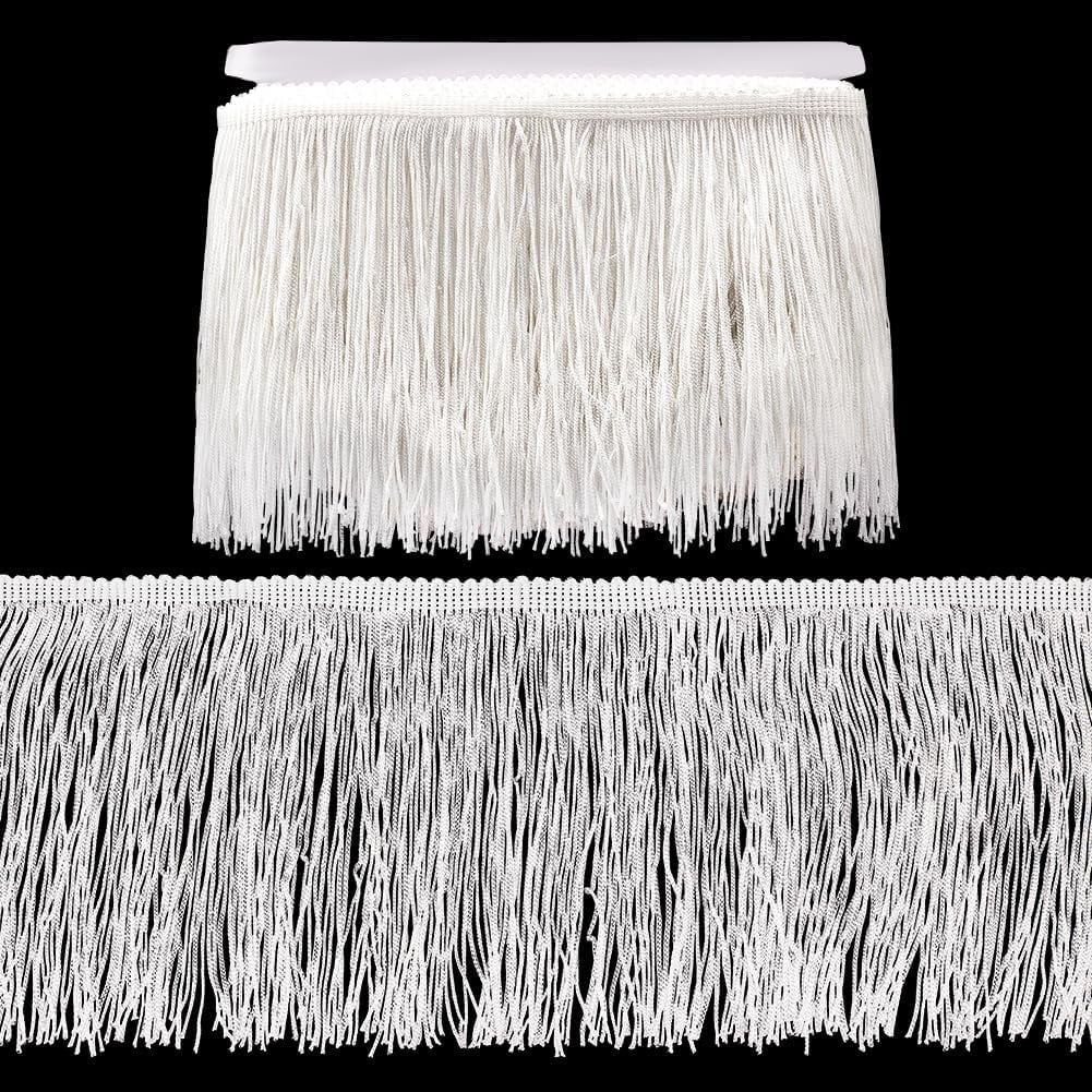 10 Yards Black Polyester Fringe Tassel Sewing Trim 5-1/4 Inch Wide Ribbon Trim for DIY handcrafting