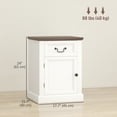 thumbnail image 3 of HOMCOM Ensemble de 2 Tables d'Appoint, Tables de Bout avec Tiroir et Armoire, Blanc, 3 of 10