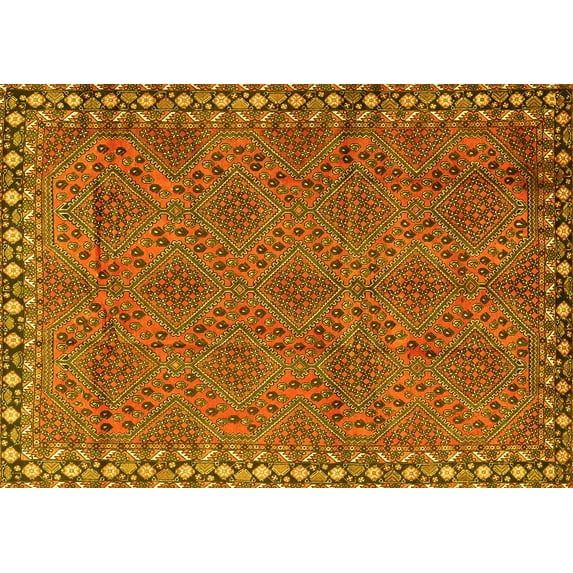 Ahgly Company Indoor Rectangle Persian Yellow Traditional Area Rugs, 5' x 8'