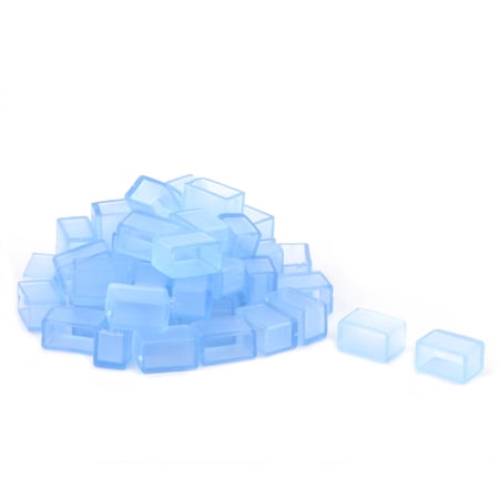 16mm x 8mm Rubber End Cap Cover Sky Blue 100 PCS