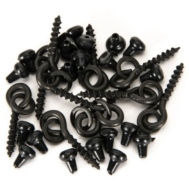 Hook Stops Carp Stopper Copper Swivels Bait Prevention Fish Escaping Screws with Oval Rings Kit Hanging Fishing Tool Replaceable Terminal Tackle Black