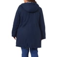 thumbnail image 3 of Agnes Orinda Women's Plus Size Parkas Jackets Faux Fur Lined Long Coats Casual Anorak Outwear Coat with Hood 1X Navy Blue, 3 of 6