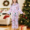 thumbnail image 2 of Gubotare Christmas Pajamas Little Girls Set Holiday 2-Piece Pajamas Sleepwear PJs Cotton for Baby, Toddler, Kids 3T 4T (Light Purple,3-4 Years), 2 of 9