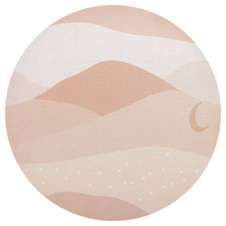 

Art Desert Landscape Illustration 4-Piece 15.4in Heat-Proof PVC Plate Mats Easy Cut and Clean for Family Use