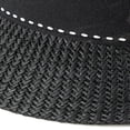 thumbnail image 6 of PoureLoom Men Women Straw Fedora Trilby Sun Hat Classic Cowboy Panama Hat Summer Travel Beach Short Brim Jazz Cap with Band Black One Size, 6 of 7