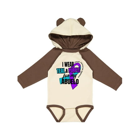 

Inktastic Suicide Prevention I Wear Teal and Purple for My Abuelo Gift Baby Boy or Baby Girl Long Sleeve Bodysuit