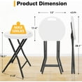 thumbnail image 2 of Portable Folding Chair with Handle, Heavy Duty Round Fold Stool Chair with 500lbs Capacity for Adults, 18 Inch Foldable Stool for Dorm, Kitchen, Vanity, Church and Outdoor use, 2 of 8