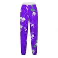 thumbnail image 5 of WFJCJPAF 2024 New Product Clearance！ Pants for Women Plus Size Stretch Two Pairs,Women Fashion Color Blocked Printed Drawstring Pants - Purple L, 5 of 5