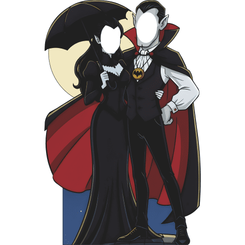 SS11295 Dracula and Bride Transylvanian Spooky Halloween Vampire Couple Stand In Cardboard Cutout Standee Standup
