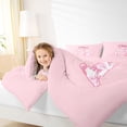 thumbnail image 3 of Manfei Pink Bow Letter A Print Bedding Comforter Set for Girls, Cute Initial Bows Queen Bedding Sets, Pink Reversible, 7-Piece, 3 of 7