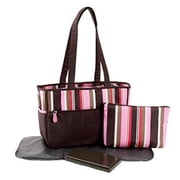 Pretty Baby - Microfiber Striped-Print Diaper Bag, Pink