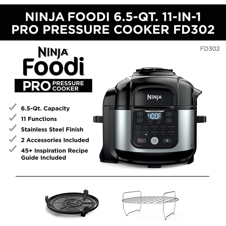 Ninja FD302 Foodi 11-in-1 6.5-qt Pro Pressure Cooker Air Fryer