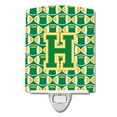thumbnail image 1 of Carolines Treasures CJ1069-HCNL Letter H Football Green & Gold Ceramic Night Light, 1 of 1