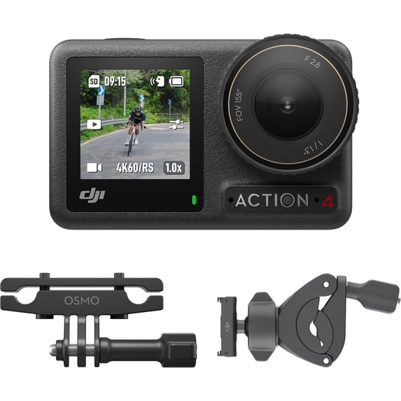 Open Box DJI Osmo Action 4 Motorcycling/Mountain Cycling Combo, Action Camera 4K with 155-Degree FOV, 1/1.3" Sensor, Stabilization, with Chest Strap Mount, Waterproof Camera for Travel, Outdoor
