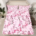 thumbnail image 2 of Homewish Boys Girls Flower Cherry Blossoms Full Size Sheets 4-Piece,Pink Floral Sakura Breathable Bed Sheets,Japanese Style Lightweight Sheet Sets,Breathable Home Decor, 2 of 7