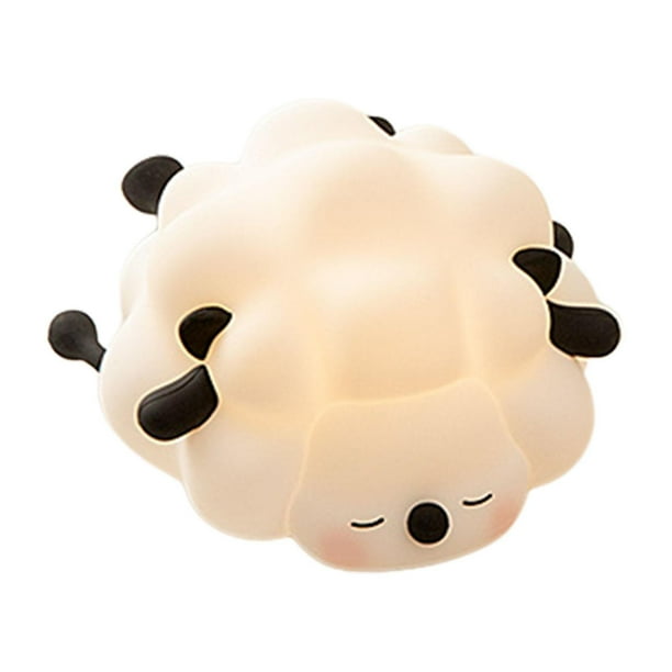 Lámpara de escritorio con luz nocturna, regulable, ligera, suave, de silicona, para mesita de noche, para regalos divertidos, habitación de bebé, Negro