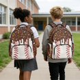 thumbnail image 2 of Jeiento Ice Cream 17 Inch Boys Backpack 4-Piece Set with Matching Lunch Bag Pencil Case Water Bottle Holder Lightweight Large Capacity School Bag for Kids Teenagers Back to School, Brown, 2 of 7