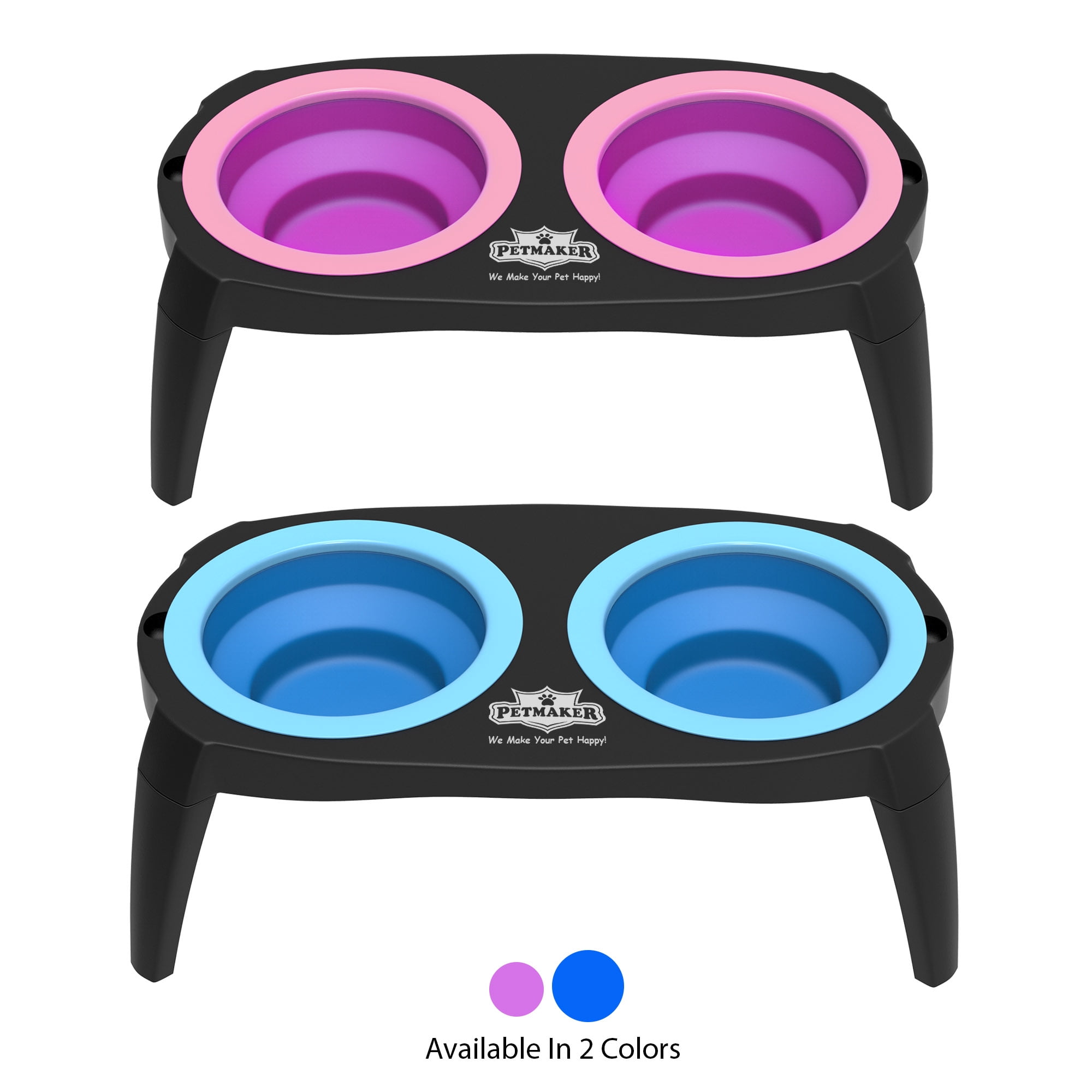 PETMAKER Elevated Food & Water Bowl with Nonslip Stand for Dogs & Cats