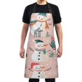 thumbnail image 4 of Yayeee Chief Kitchen Apron with Pockets for Cooking Water Resistant Unisex Adjustable Neck Strap, Christmas Snowman, 4 of 7