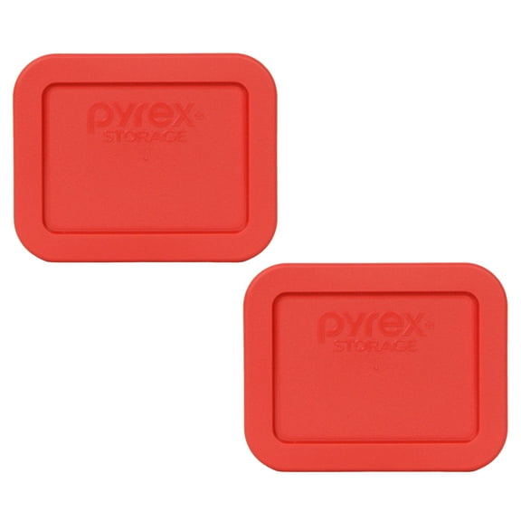 Pyrex Replacement Lid 7213-PC Red Rectangle Cover 2-Pack for Pyrex 7213 1.9-Cup Dish (Sold Separately)