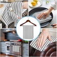 thumbnail image 3 of Black Striped Kitchen Towels Set of 3, Water Absorbent Dish Towel, Black White Stripes Farmhouse Decorative Hand Towels - Quick Drying Cloth for Cooking Baking, 18x28 Inch, 3 of 8