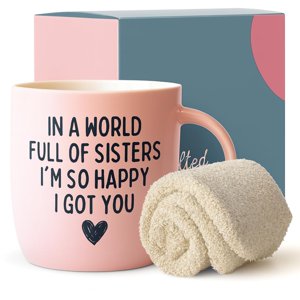 Pink Ceramic Coffee Mug & Socks Gift Set 13oz