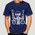 thumbnail image 1 of Camisetas con gráficos de esqueleto de laboratorio de química, camisetas Harajuku de manga corta, camisetas de gran tamaño modernas para amantes de la química., 1 of 7