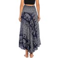 thumbnail image 5 of SWSMCLT Women's Long Skirts Tie Front Skirt Bohemian Summer Dress Gypsy Indian Maxi High Waist Flowy Hippie Boho Elephant Printed Dresses Elastic Waist Navy One Size, 5 of 5