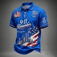 thumbnail image 2 of 911 25th Anniversary Shirt Men, 9/11 Shirt Never Forget Printed Polo Tshirt US Flag Memorial Courage Faith Patriotic 911 Shirt, 2 of 4