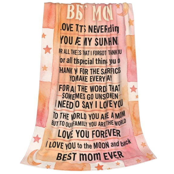 Mom Throw Blanket, To My Mom Gift from Daughter Son, Birthday Christmas Mother’s Day Anniversary Present, Cozy Blanket for Women 50x40