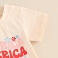 thumbnail image 6 of Okbabeha Kids Toddler Girls 4th of July Outfit,Short Sleeve Letter Tee Shirt+Stars Stripes Flare Pants Bell Bottom Outfits, 6 of 7