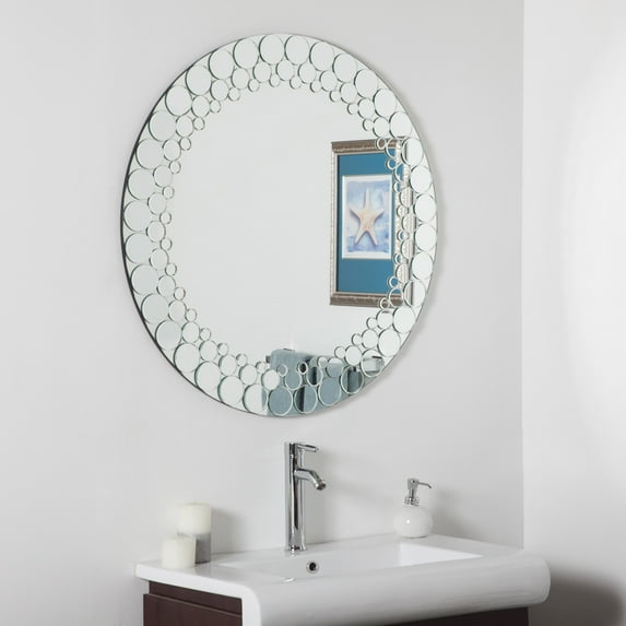 Decor Wonderland Circles Bathroom Mirror - Silver - A/N