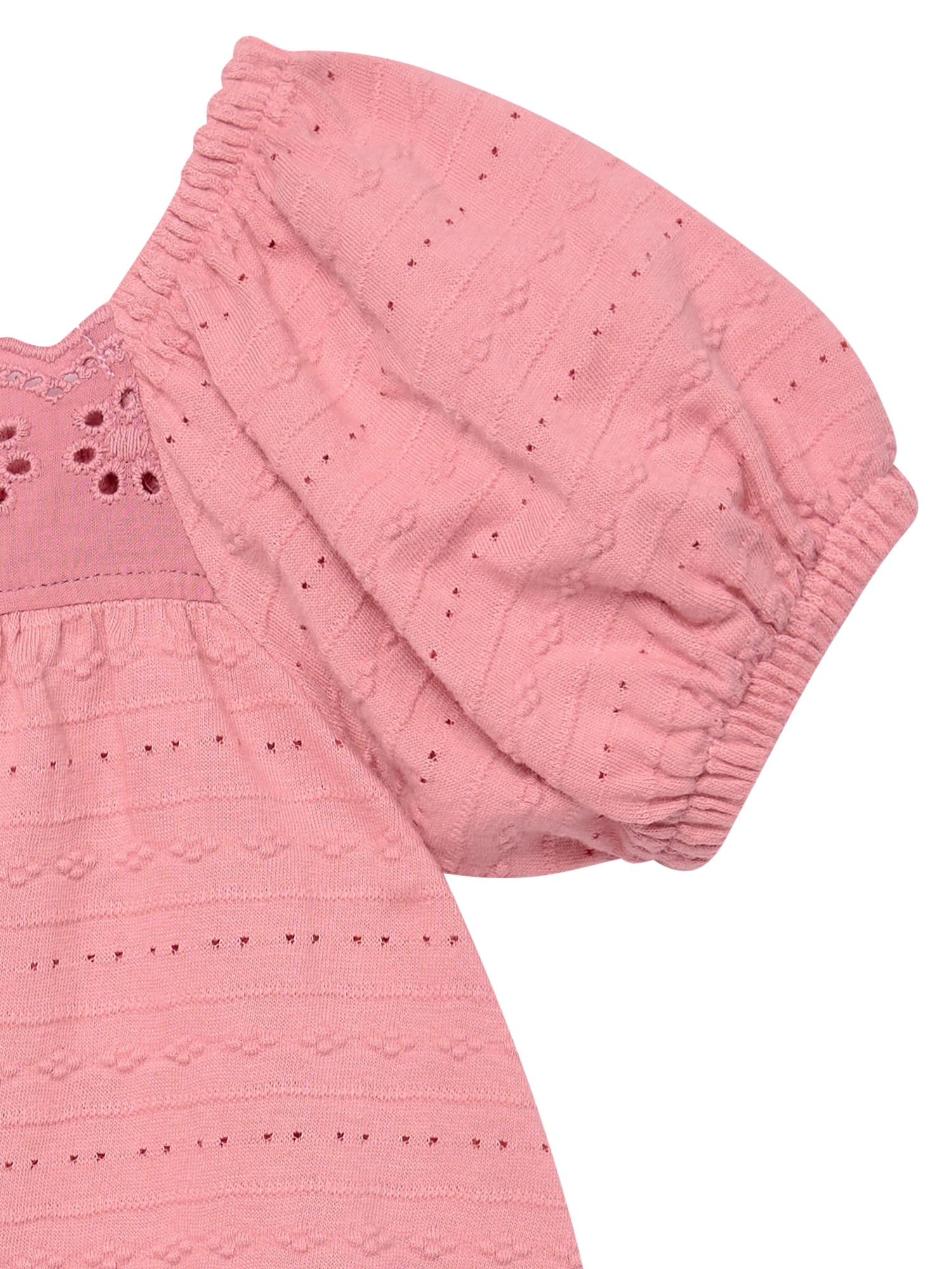 Modern Moments by Gerber Baby Girl Puff Sleeve Dress and Diaper Cover, 2-Piece, Sizes 0/3 Months - 24 Months