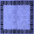 thumbnail image 1 of Ahgly Company Machine Washable Indoor Square Oriental Blue Industrial Area Rugs, 4' Square, 1 of 4