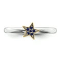 thumbnail image 4 of Stackable Expressions Sterling Silver Gold-Plated Lab Created Sapphire Star Ring, 4 of 8