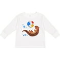 thumbnail image 3 of Inktastic Cute Otter and Beachball Boys or Girls Long Sleeve Toddler T-Shirt, 3 of 5