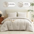 thumbnail image 2 of Juego de edredón CozyLux Beige Queen Size, 3 piezas, microfibra, 2 of 7