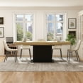 thumbnail image 2 of WIAWG Extendable Dining Table,63-78.7" Wide, Oak & Black, 2 of 7