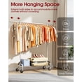 thumbnail image 3 of Sakugi Heavy Duty Clothes Rack - Extendable Stainless Steel Clothing Rack for Hanging Clothes with Mesh Shelf, 49.5–74.5" x 61.5" x 16.5", Silver, 3 of 9