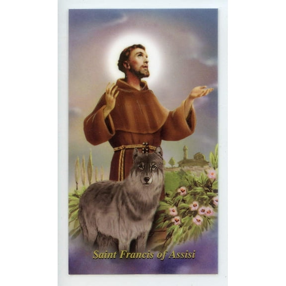A Prayer of St. Francis of Assisi (2) holy card - laminated - Pack of 25