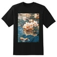 thumbnail image 2 of Plus Size Shirt for Women Black Tops for Women Short Sleeves Shirt for Women Peach Blossom T Shirt Crewneck Shirt for Women XL, 2 of 5