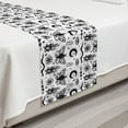 thumbnail image 2 of Magic Moon Bed Runner, Repeating Monochrome Eye Occult Bonfire Crescent Candle Sketch, Decorative Accent Bedding Scarf for Hotels Homes and Guestrooms, Twin, Black White, by Ambesonne, 2 of 2