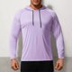 thumbnail image 1 of pstuiky camisetas de manga larga para hombre, Blusa deportiva informal de color liso con capucha y manga larga raglán con cordón y resistente al sol para hombre Tops de hombre l, 1 of 5