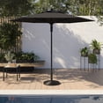 thumbnail image 1 of HOMETRENDS 7.5 ft. Round Push-Up Market Patio Umbrella, Black, 1 of 10