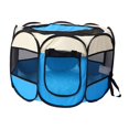 thumbnail image 3 of Corralito portátil plegable para mascotas, de malla transpirable, jaula superior ligera con cremallera para gatos, conejos, animales pequeños, Azul S Colco Parque infantil plegable, 3 of 7