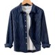 thumbnail image 1 of Blusa y camisa de manga larga con cuello vuelto para hombre, color liso, informal, a la moda, con bolsillos, solapa, manga larga, botones, cárdigan, abrigo, blusa de poliéster para hombre, 1 of 8